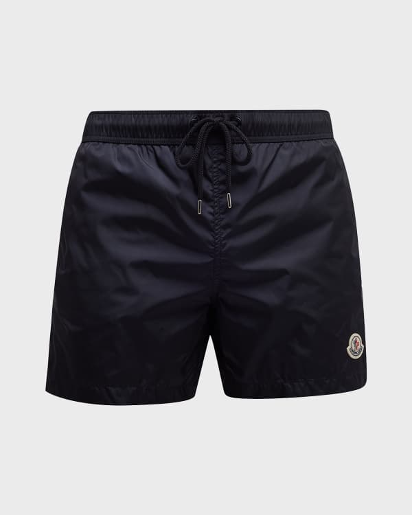 Alexander McQueen Men's Stamp-Print Swim Shorts | Neiman Marcus