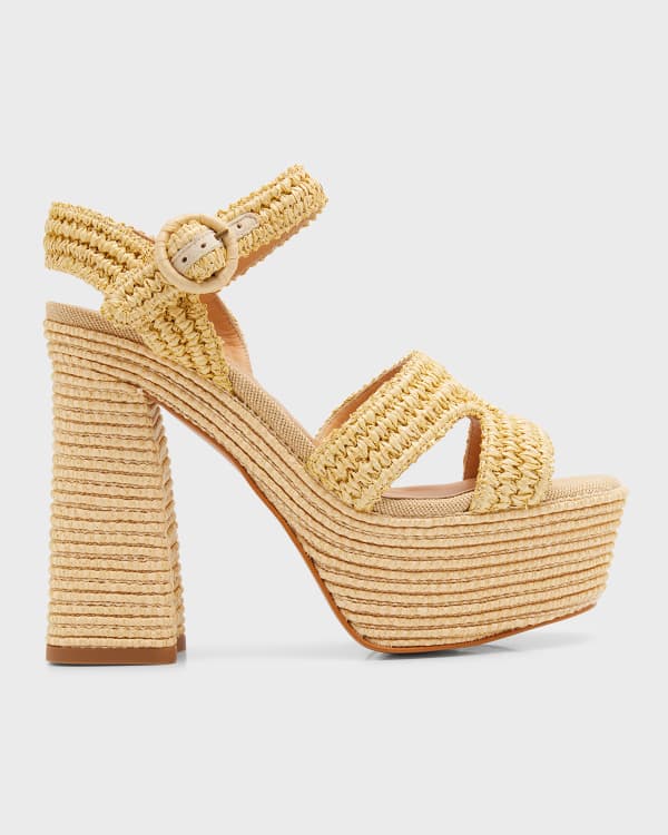 Carrie Forbes Nador Raffia Wedge Sandals | Neiman Marcus