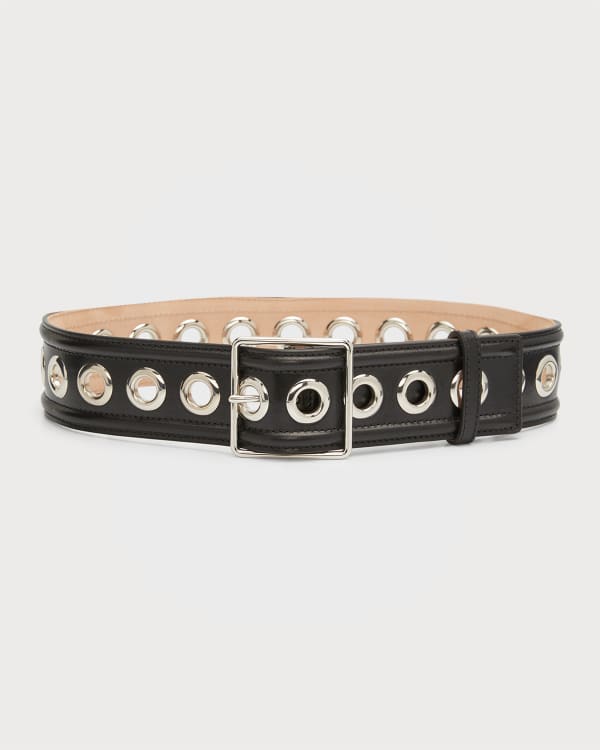 Saint Laurent YSL Monogram Suede Belt