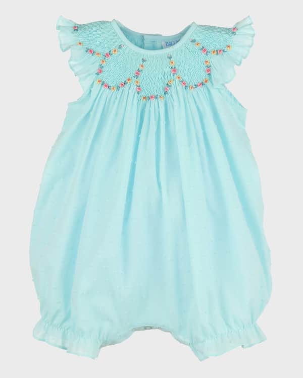 LuLu BeBe Baby Girls Pink Toile Smocked Bubble - Flutter Sleeves main image 0