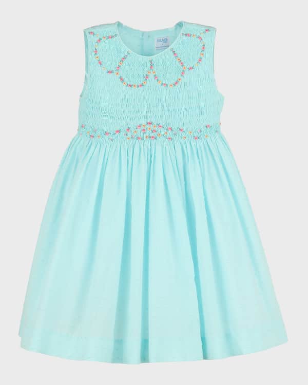Susanne Lively Girls Pink Bubble Print Dress with Ruffle Collar