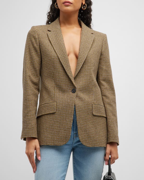 Caroline Rose Houndstooth Jacquard Jacket | Neiman Marcus