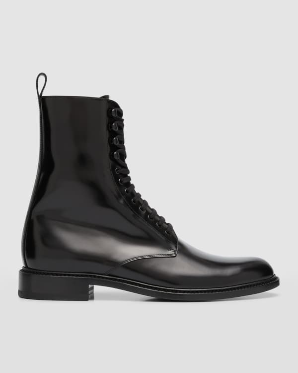 Christian Louboutin Men's Velvet Zip Ankle Boots w/ Chain, Black, Men's, 6D, Boots Ankle Boots & Booties