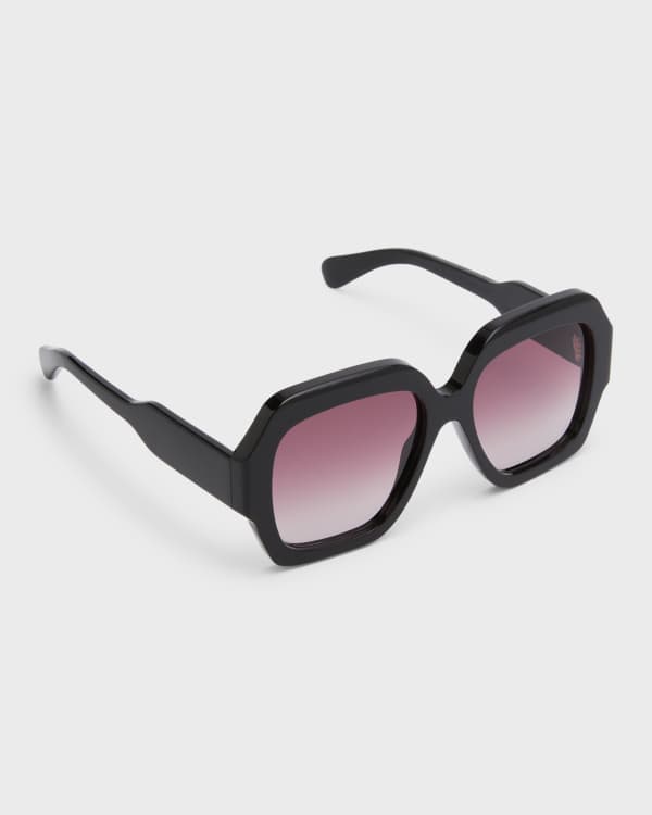 Anna Karin Karlsson Strawberry Moon Acetate Square Sunglasses in Natural