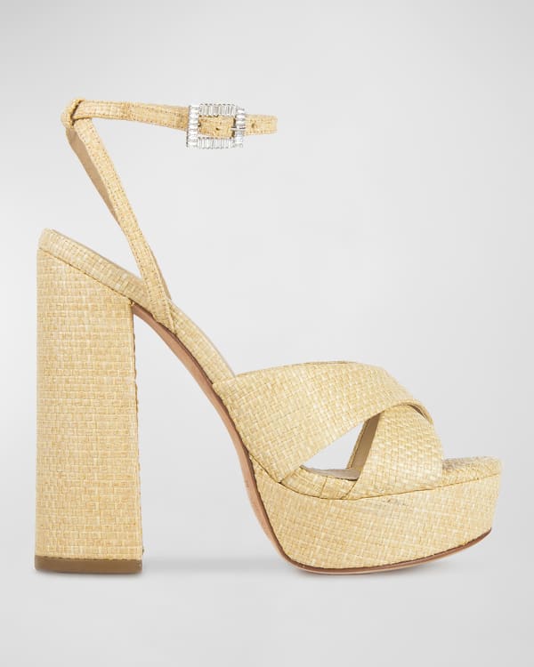 Giuseppe Zanotti Raso Kuala Crystal Rainbow Platform Sandals | Neiman ...