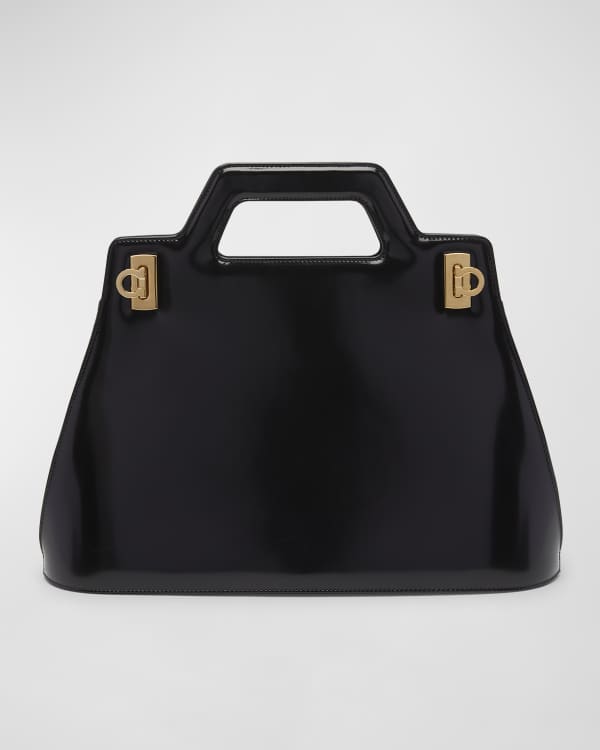 Ferragamo Prism Leather Top Handle Bag