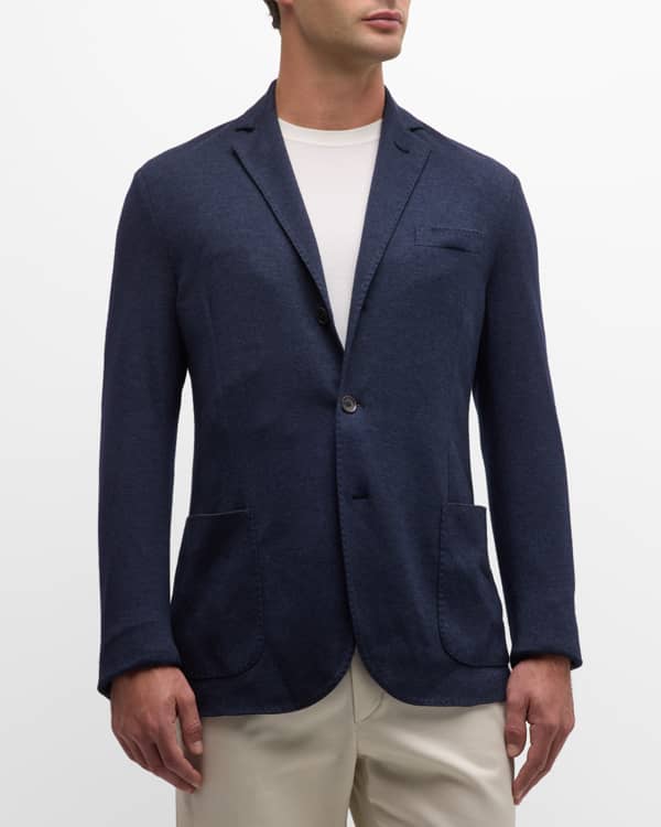 Loro Piana Men's Cashmere/Silk 2-Button Sweater Jacket | Neiman Marcus