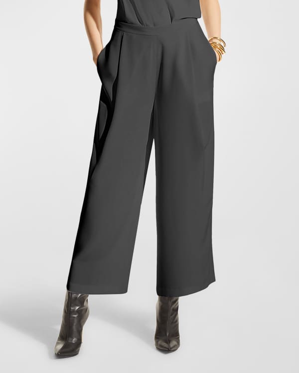 Spanx Stretch Twill Cropped Wide-Leg Pants | Neiman Marcus