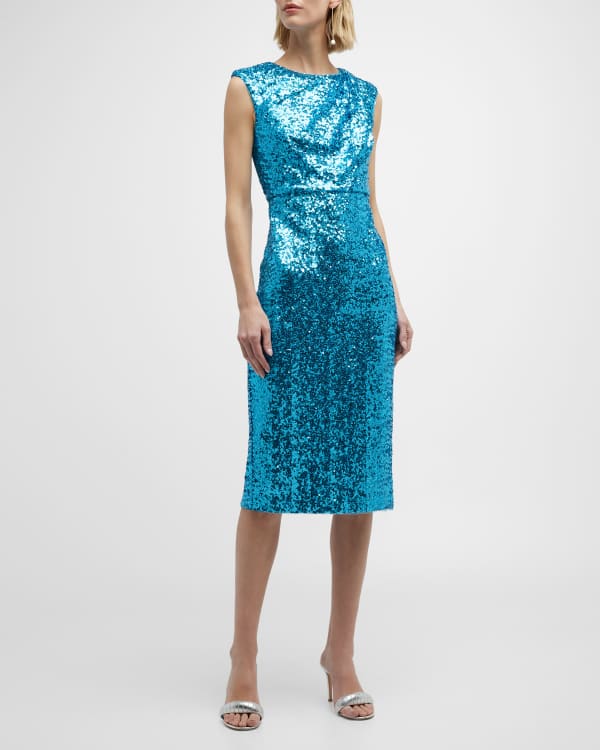 SHO Ruched One-Shoulder Sequin Dress | Neiman Marcus