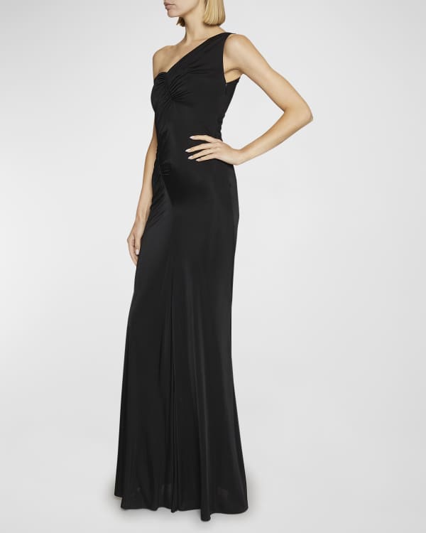 TOM FORD One-Shoulder Long Sleeve Side-Slit Gown | Neiman Marcus