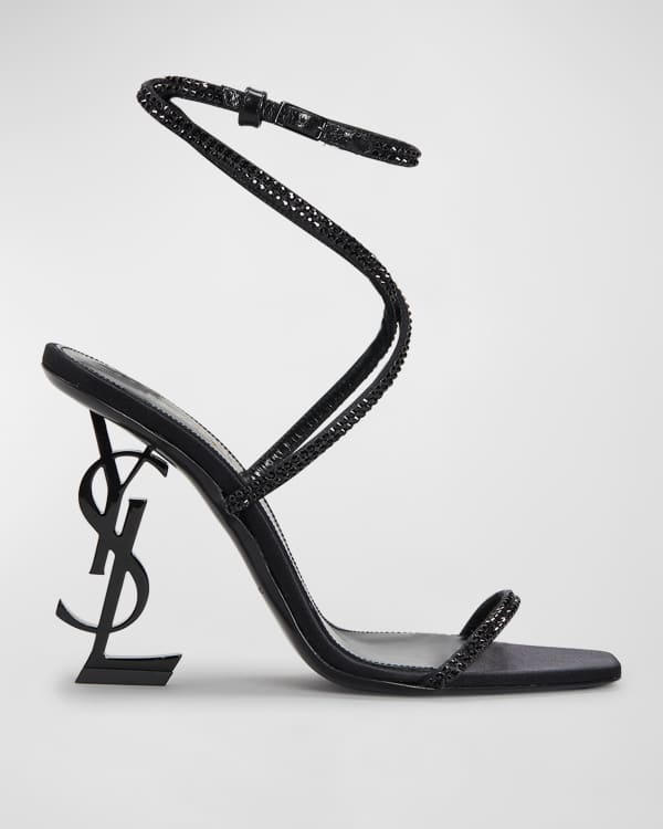 Saint Laurent Nuit Silk Ankle-Strap Sandals | Neiman Marcus