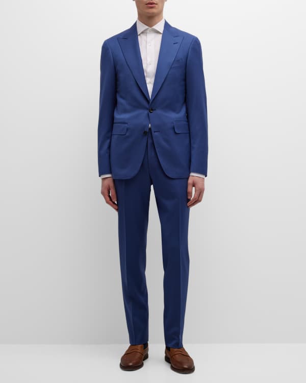 Canali Men's Windowpane Tic Suit | Neiman Marcus