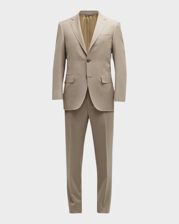 Canali Men s Solid Stretch Cotton Suit Neiman Marcus