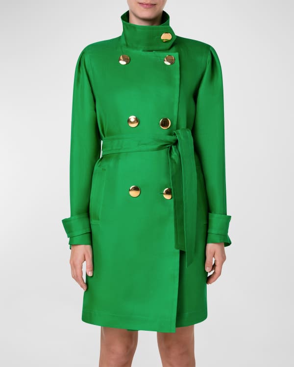 Co Belted DoubleBreasted Trench Coat Neiman Marcus