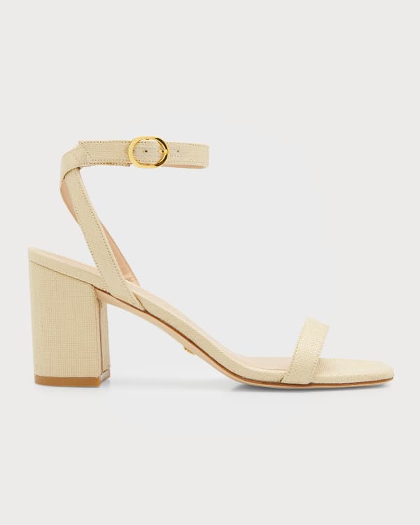 Stuart Weitzman Nudistcurve Metallic Ankle-Strap Sandals | Neiman Marcus