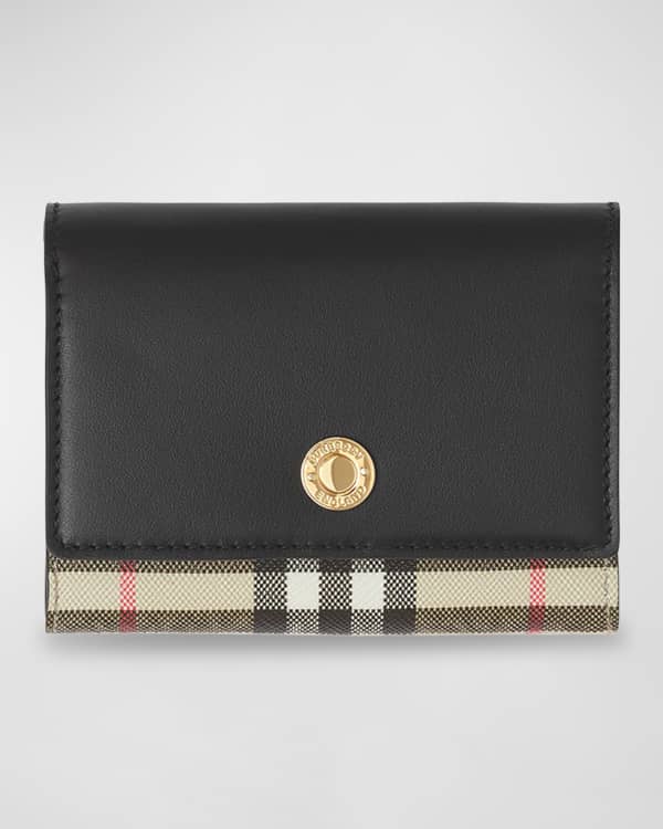 Burberry Small Monogram Stripe E-Canvas Folding Wallet