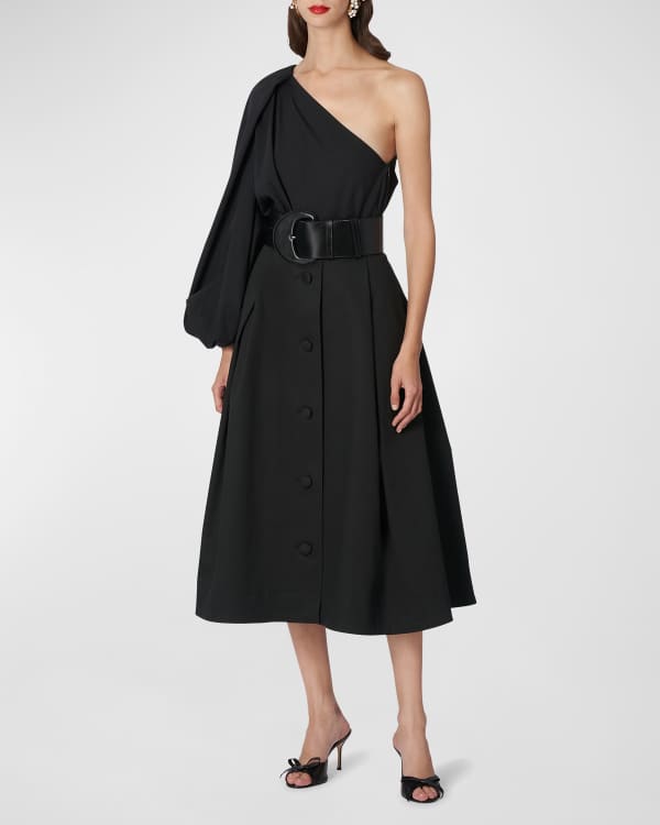 Carolina Herrera Floral Inset Pleated Midi Skirt | Neiman Marcus