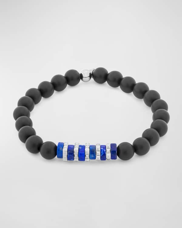 Ferragamo Men's Brass and Stone Beaded Bracelet | Neiman Marcus