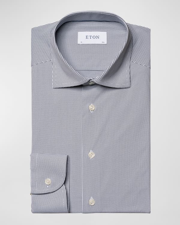 Eton Men's Check Cotton-Stretch Dress Shirt | Neiman Marcus