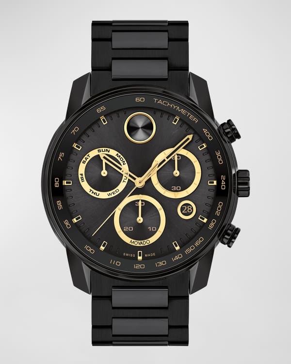Movado Men s 42.3mm BOLD Fusion Bracelet Watch Black Neiman Marcus