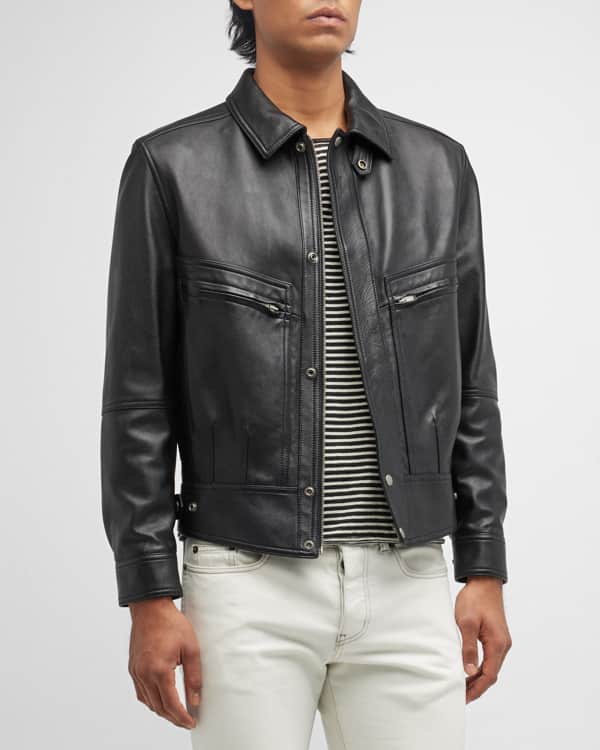 Berluti Men's Denim Patina Leather Blouson | Neiman Marcus