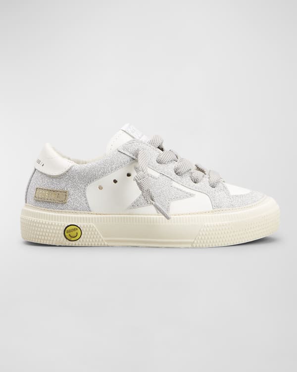 Shop Alexander McQueen Little Girl's Oversized Sparkle Sneakers