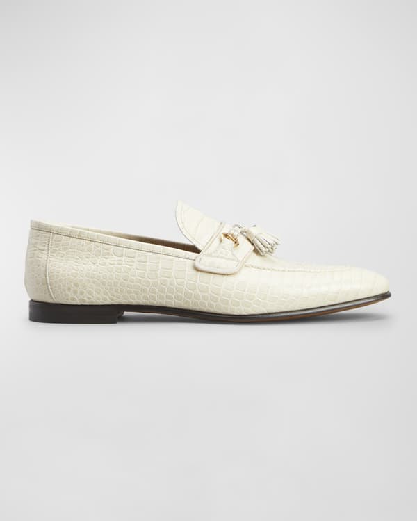 Ferragamo Men s Prat Snake Embossed Deerskin Loafers Neiman Marcus