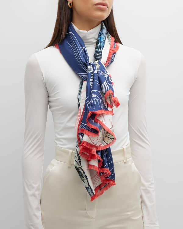 MILA & SUCH Bare Bones Silk Twill Scarf for Women