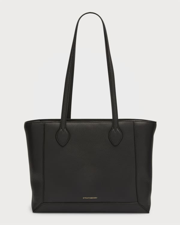 Callista Slim Leather Tote Bag w/ Zip Pouch | Neiman Marcus