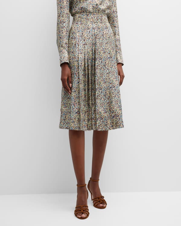 Marella Quincy Pleated Jersey Midi Skirt | Neiman Marcus