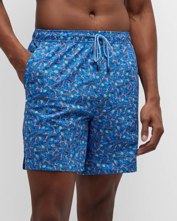 Peter Millar Men's Monstera Magic Swim Trunks Neiman Marcus