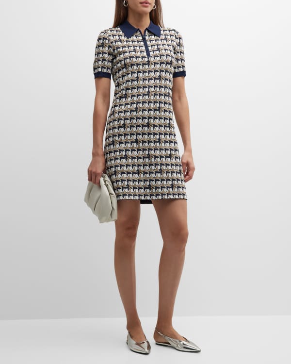 Alice + Olivia Clyde Tweed Embellished Mini Shift Dress | Neiman 
