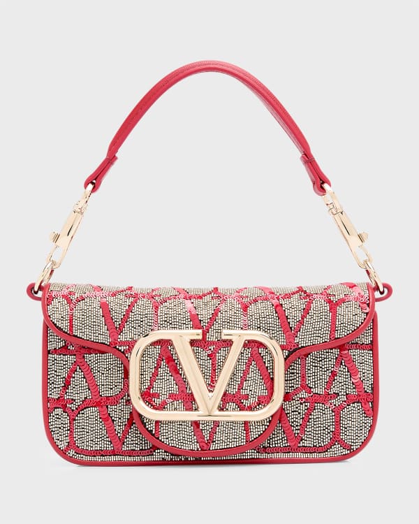 Valentino Garavani V-Ring Small Colorblock Leather Shoulder Bag