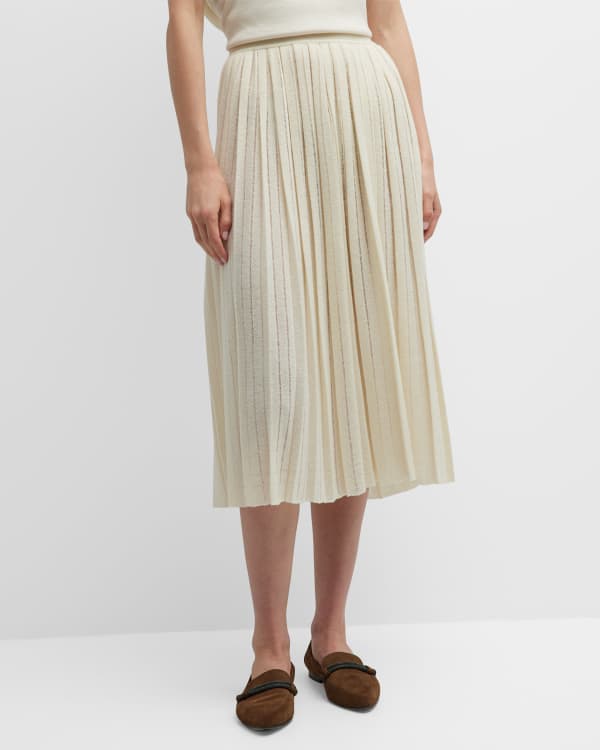 Shop Louis Vuitton Flared Skirts Maxi Chiffon Silk Pleated Skirts