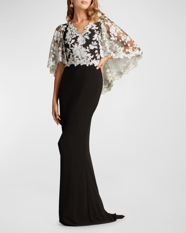 Tadashi shoji 3d flowers lace dress hotsell