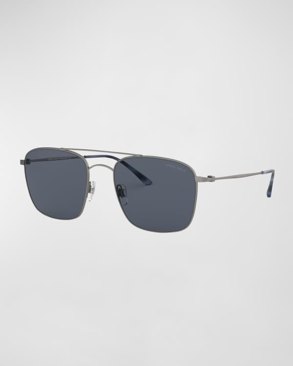 Giorgio Armani Pillow Mixed Media Aviator Sunglasses Neiman Marcus