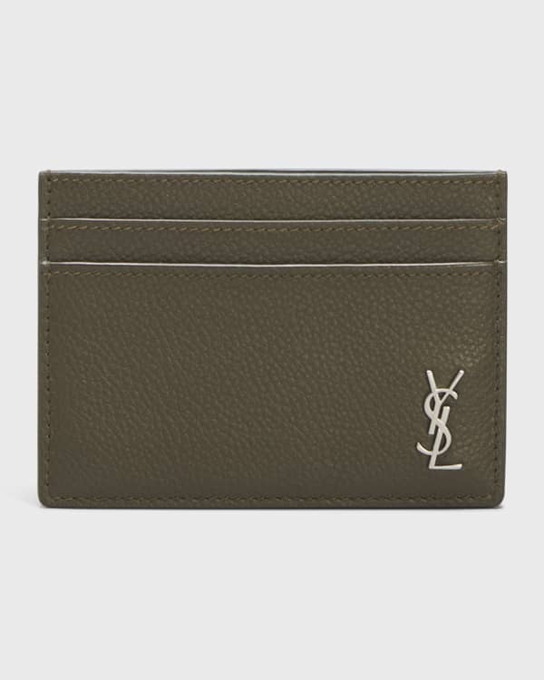 Saint Laurent YSL Plaque Zip-Around Wallet - Black for Men