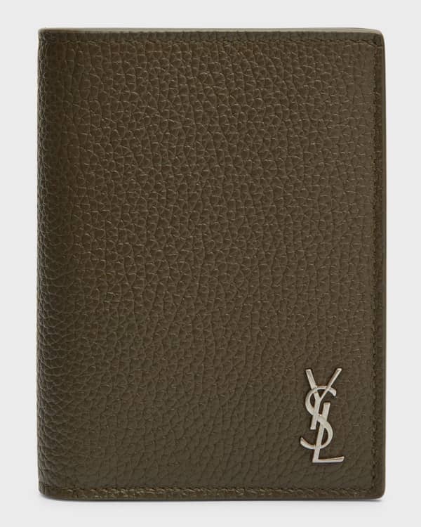 Tiny Cassandre Leather Card Holder in Brown - Saint Laurent