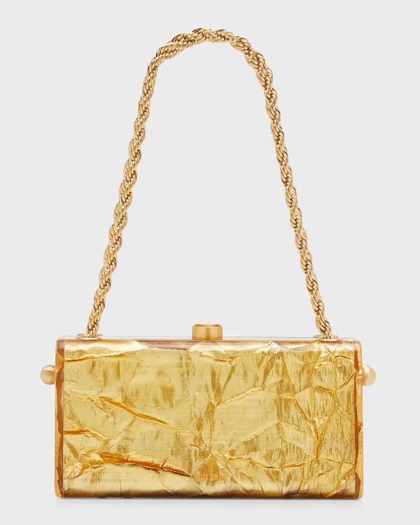 Tory Burch Kira Small Woven Satin Flap Shoulder Bag