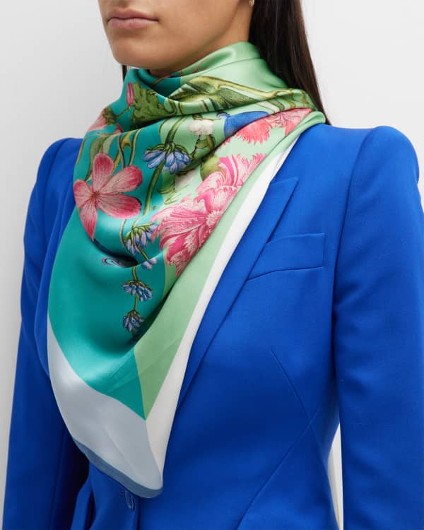 St. Piece Pink Floral Print Wool Cashmere Scarf