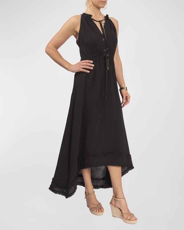 Tory Burch Sleeveless Logo Lace Wrap Dress Neiman Marcus