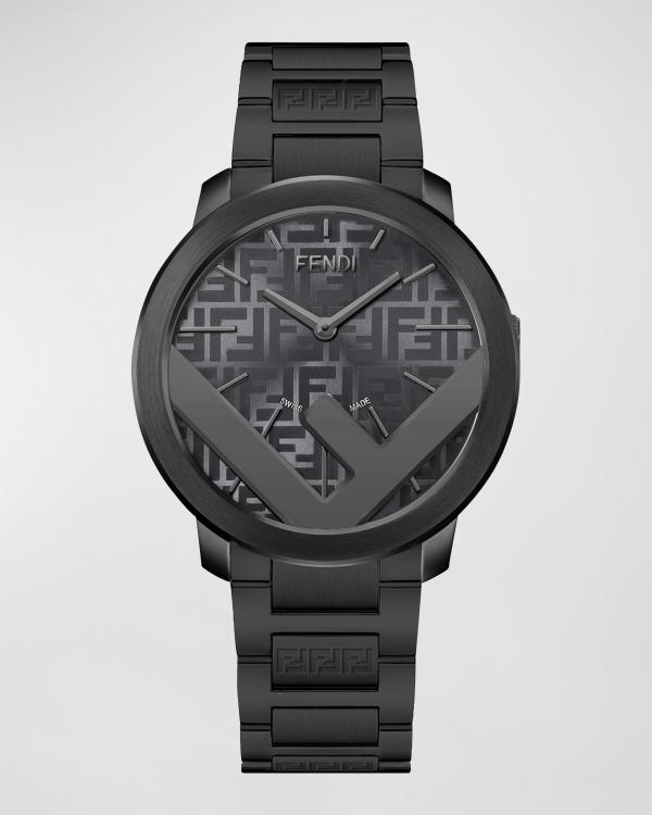 Fendi Men's 41mm Run Away F is Fendi Logo Analog Leather Watch