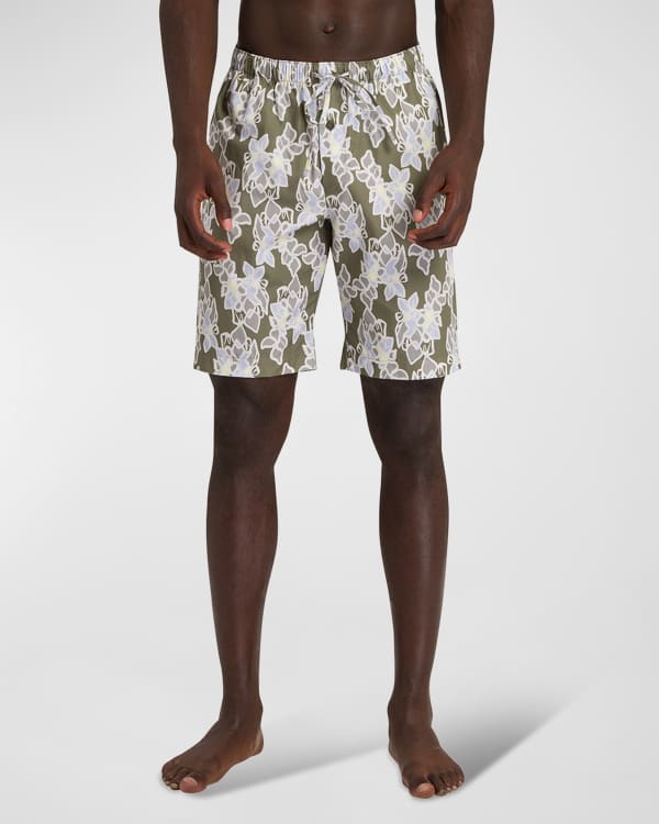 Bandana-Jacquard Cotton Drawstring Shorts