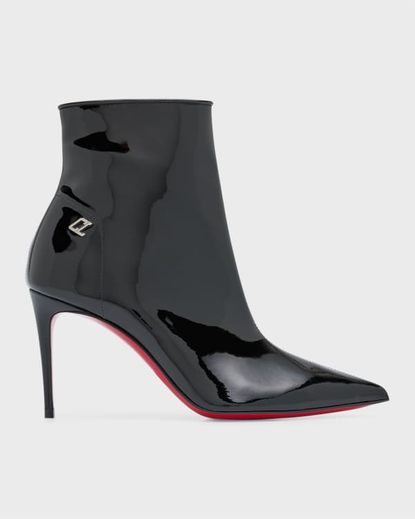 Christian Louboutin Bianca Leather Red Sole Platform Booties 