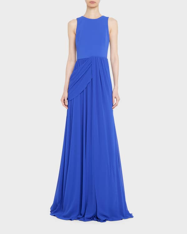 Theia Mahlia Pleated One-Shoulder A-Line Gown | Neiman Marcus
