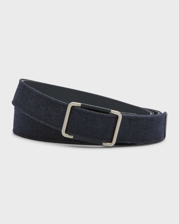 Simonnot Godard Black Nubuck Crocodile Belt