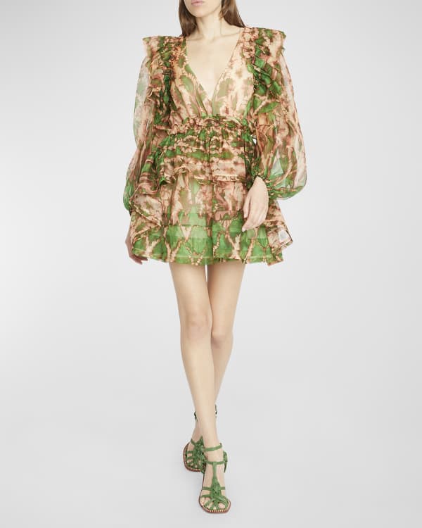 Ulla Johnson Martine Puff-Sleeve Mini Cotton Dress | Neiman Marcus