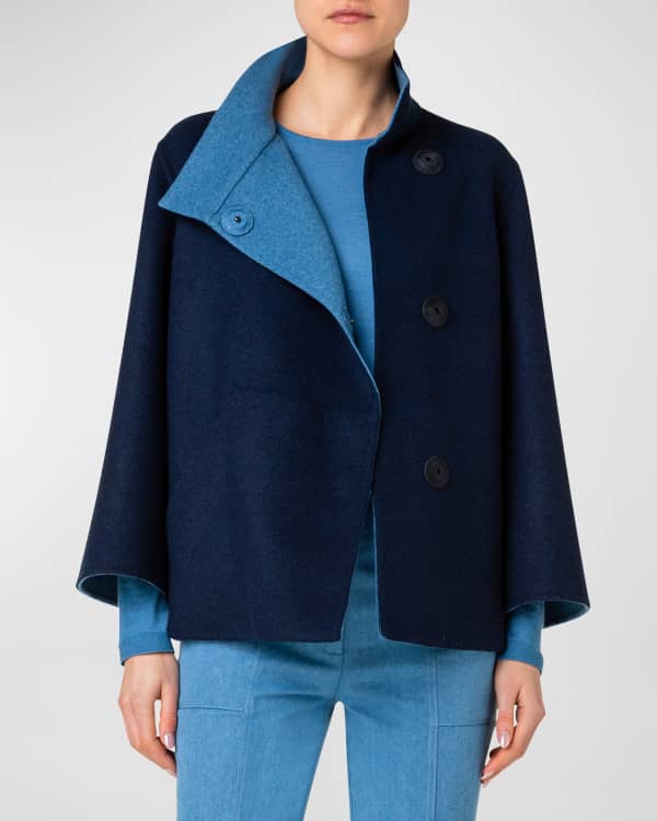 Akris Double-Face Cashmere Colorblock Jacket | Neiman Marcus