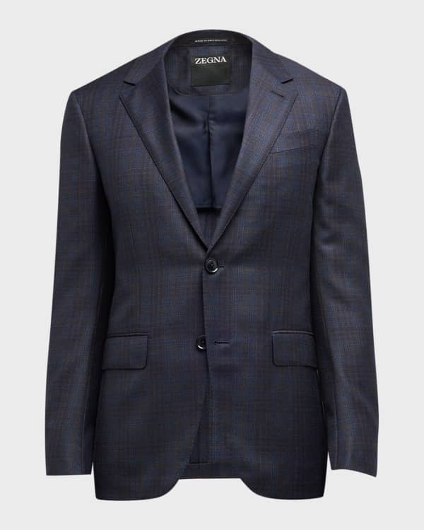 ZEGNA Men s Milano Micronsphere Wool Two Button Sport Coat