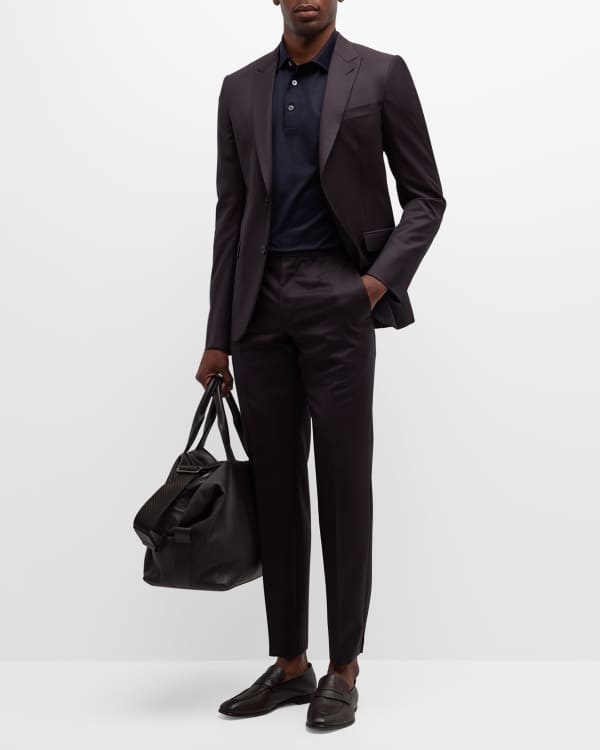 ZEGNA Men's Tonal Check Wool Suit | Neiman Marcus